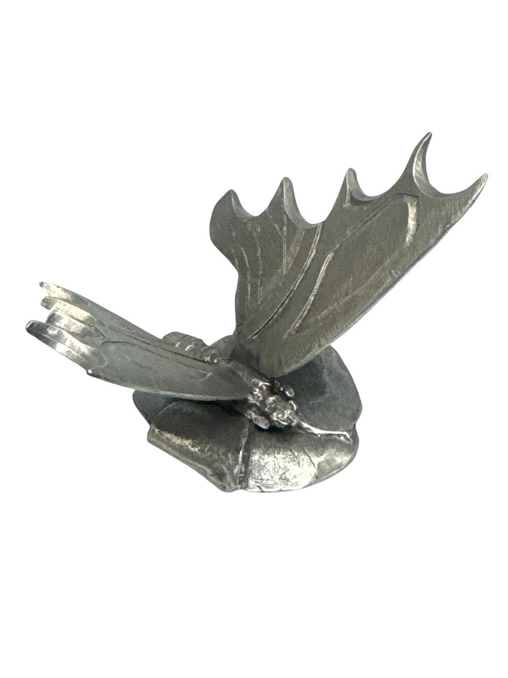 Jac Zagoory Pewter Butterfly on Flower Pen Holder